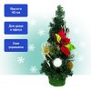 Елка искусственная новогодняя Christmas 40 см с пуансеттией (A059) фото