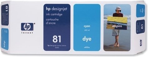 

Струйный картридж HP 81 Cyan (C4931A), Сyan (голубой), 81 Cyan