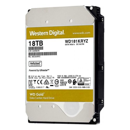 

Жесткий диск 18 Тб Western Digital Gold (WD181KRYZ) 3.5", SATA, 7200 об/мин