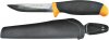 Нож FIT строительный, нерж.сталь, прорезиненная желто-черная ручка  фото