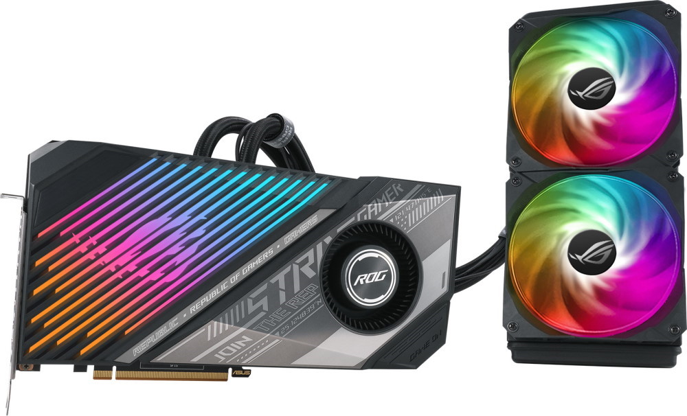 

Видеокарта 16 Гб Asus AMD Radeon RX 6900 XT ROG Strix LC (ROG-STRIX-LC-RX6900XT-T16G-GAMING), Темно-серый rgb