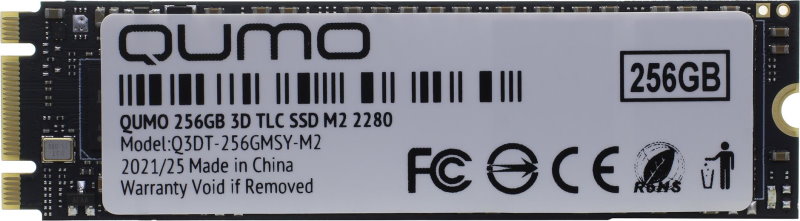 Накопитель SSD 256 Гб Qumo Novation TLC 3D (Q3DT-256GMSY-M2) M.2 2280 SATA-III